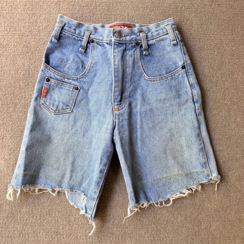 JouJou Jorts Juniors Size 8 Light Wash‎ Baggy Denim Jean Shorts Frayed Hem